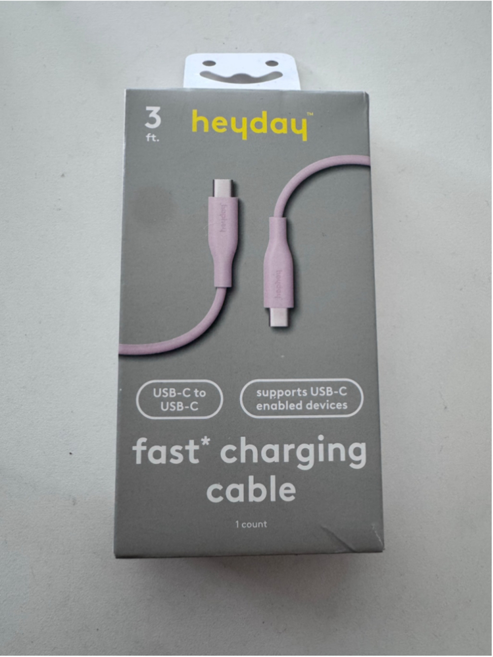 Heyday USB-C to USB-C 3ft Fast Charging Cable - Purple